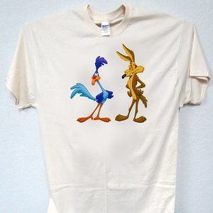 ROADRUNNER & COYTEE, COOL, Vintage Cartoon Men's IVORY TEE T-90 L@@K!!